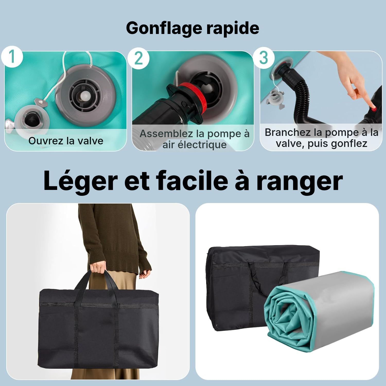 Tapis de gym gonflable vert — entraînez-vous partout — 4