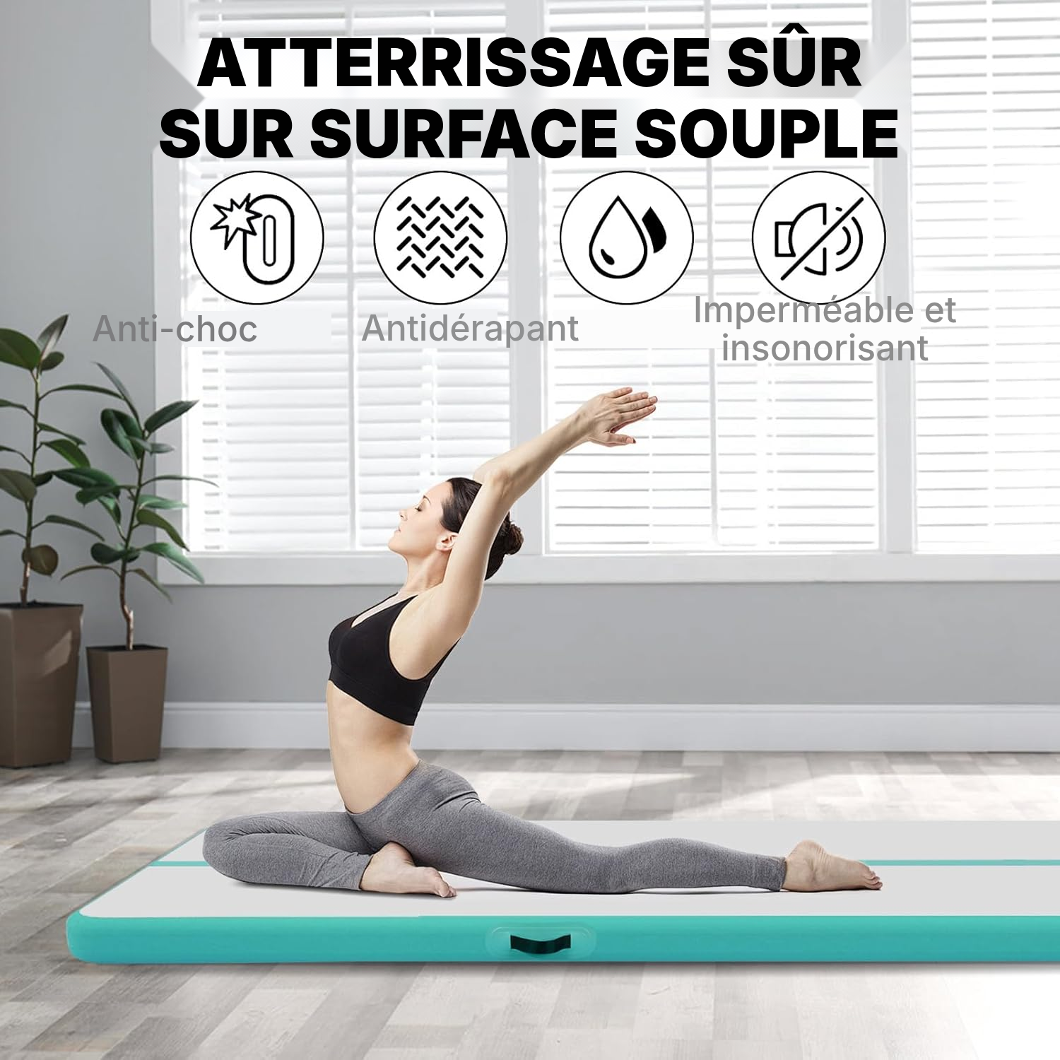 Tapis de gym gonflable vert — entraînez-vous partout — 5