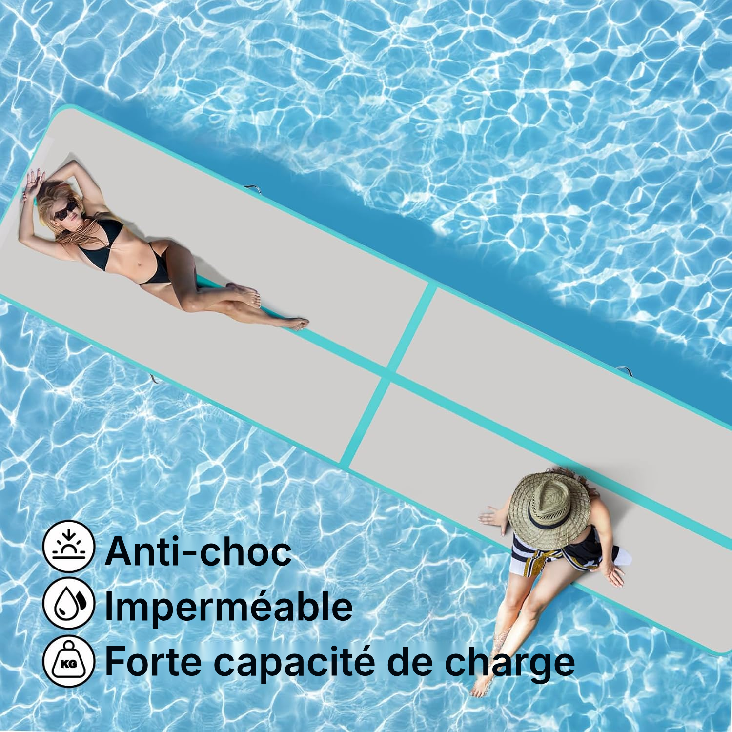 Tapis de gym gonflable vert — entraînez-vous partout — 6