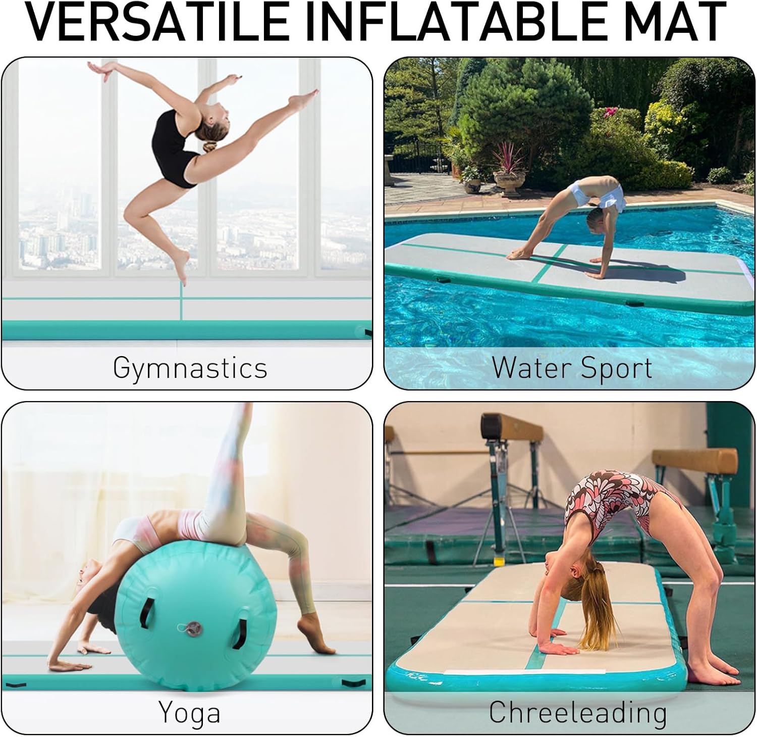 Tapis de gym gonflable vert — entraînez-vous partout — 7