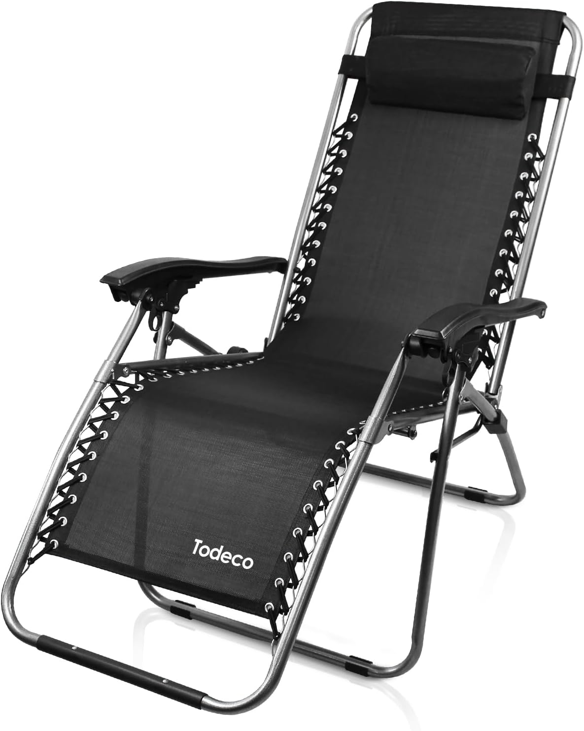 Chaise longue pliable noire — 1 pièce — 1