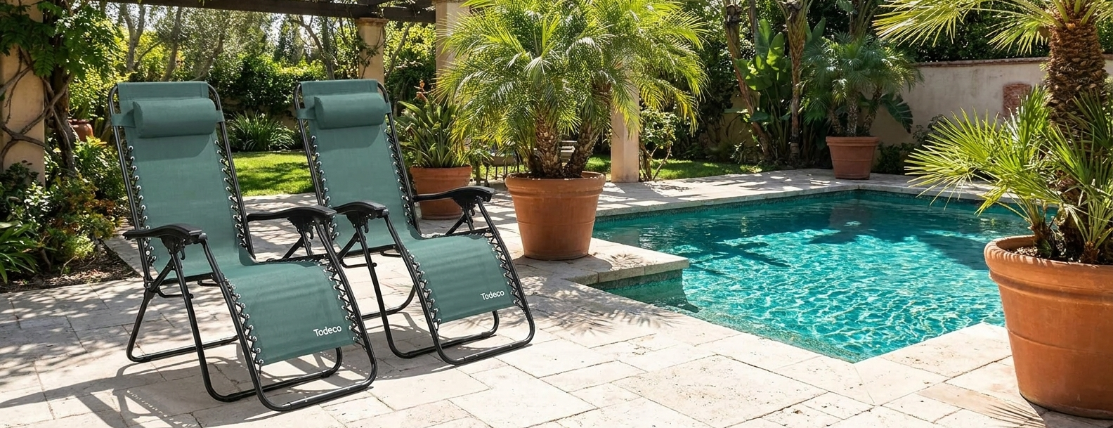 Transat pour jardin vert, pack de 2 — confort