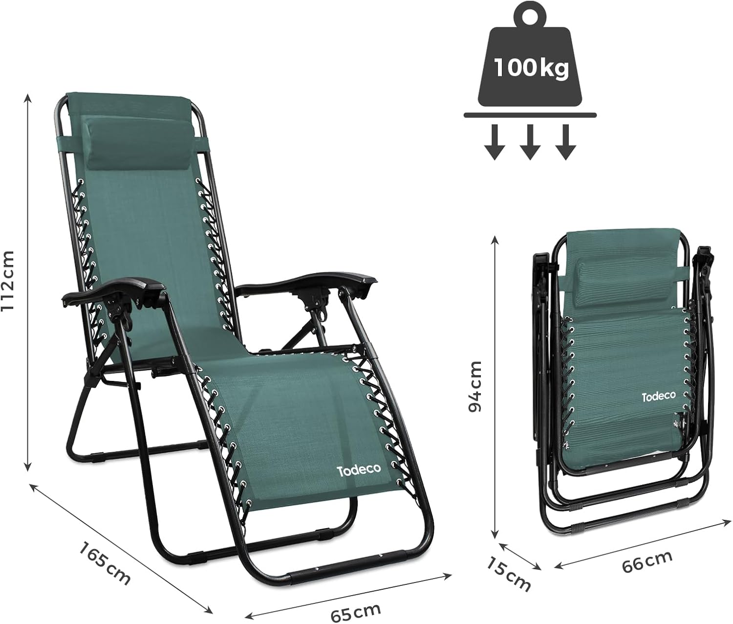 Transat pour jardin vert, pack de 2 — confort — 6
