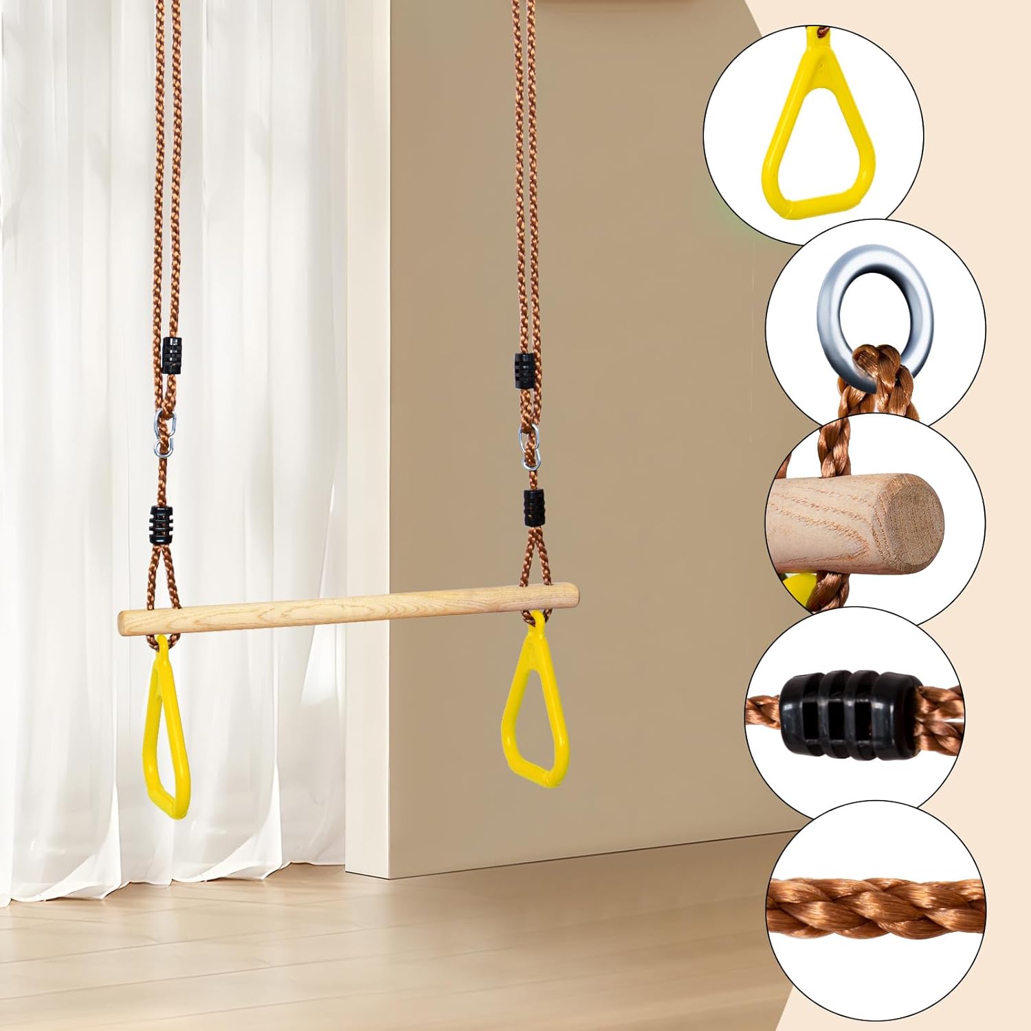 Anneaux gymnastique jaune 59 cm – force dehors — 4