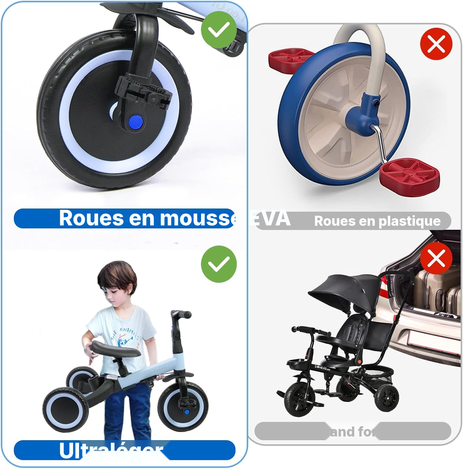 Tricycle évolutif bleu — 4 modes, 1 à 3 ans — 5