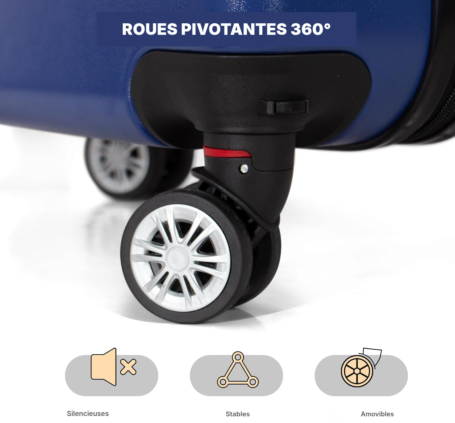 Valise rigide moyenne 67 cm bleue, 58 à 66 L — 4