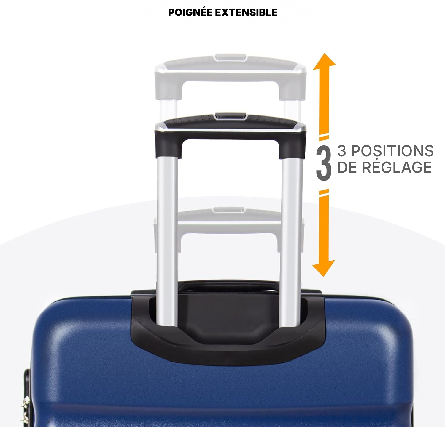 Valise rigide moyenne 67 cm bleue, 58 à 66 L — 5