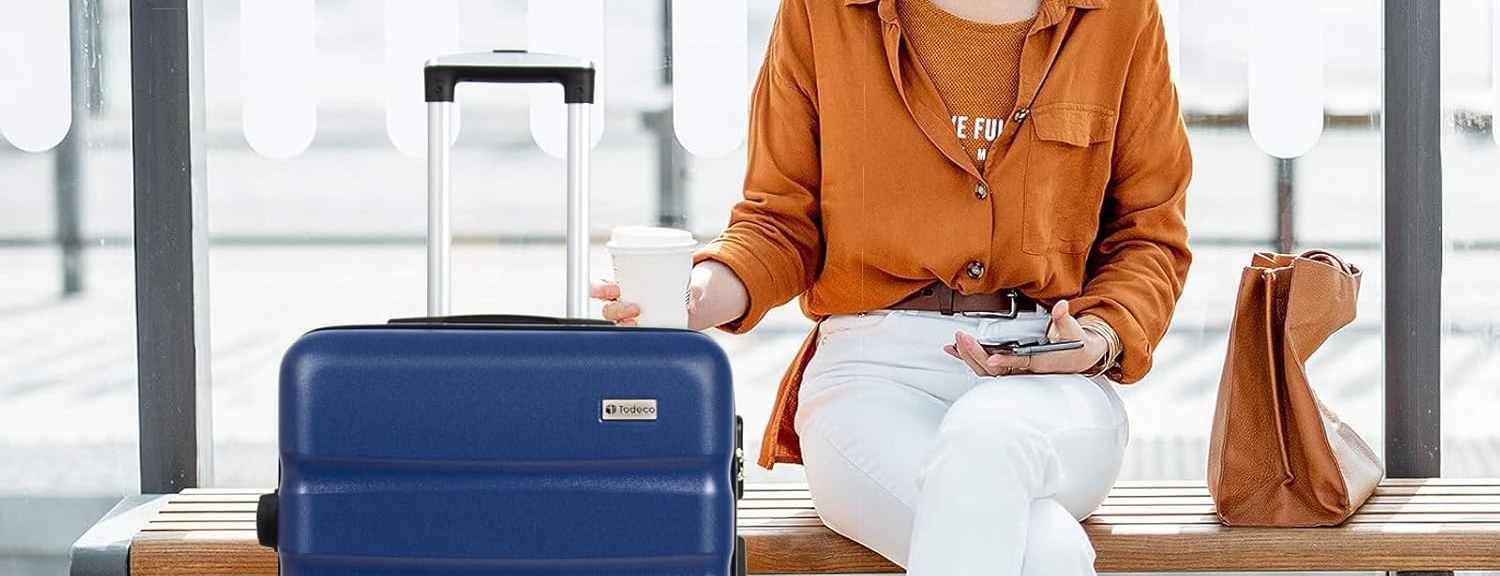 Valise rigide moyenne 67 cm bleue, 58 à 66 L