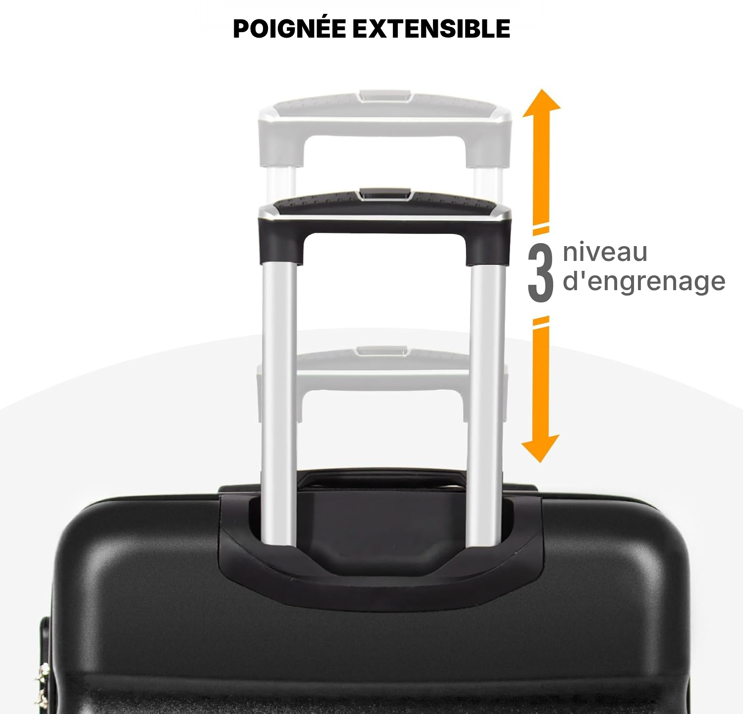 Valise cabine 67 cm noire — 3,5 kg, 4 roues 360° — 4
