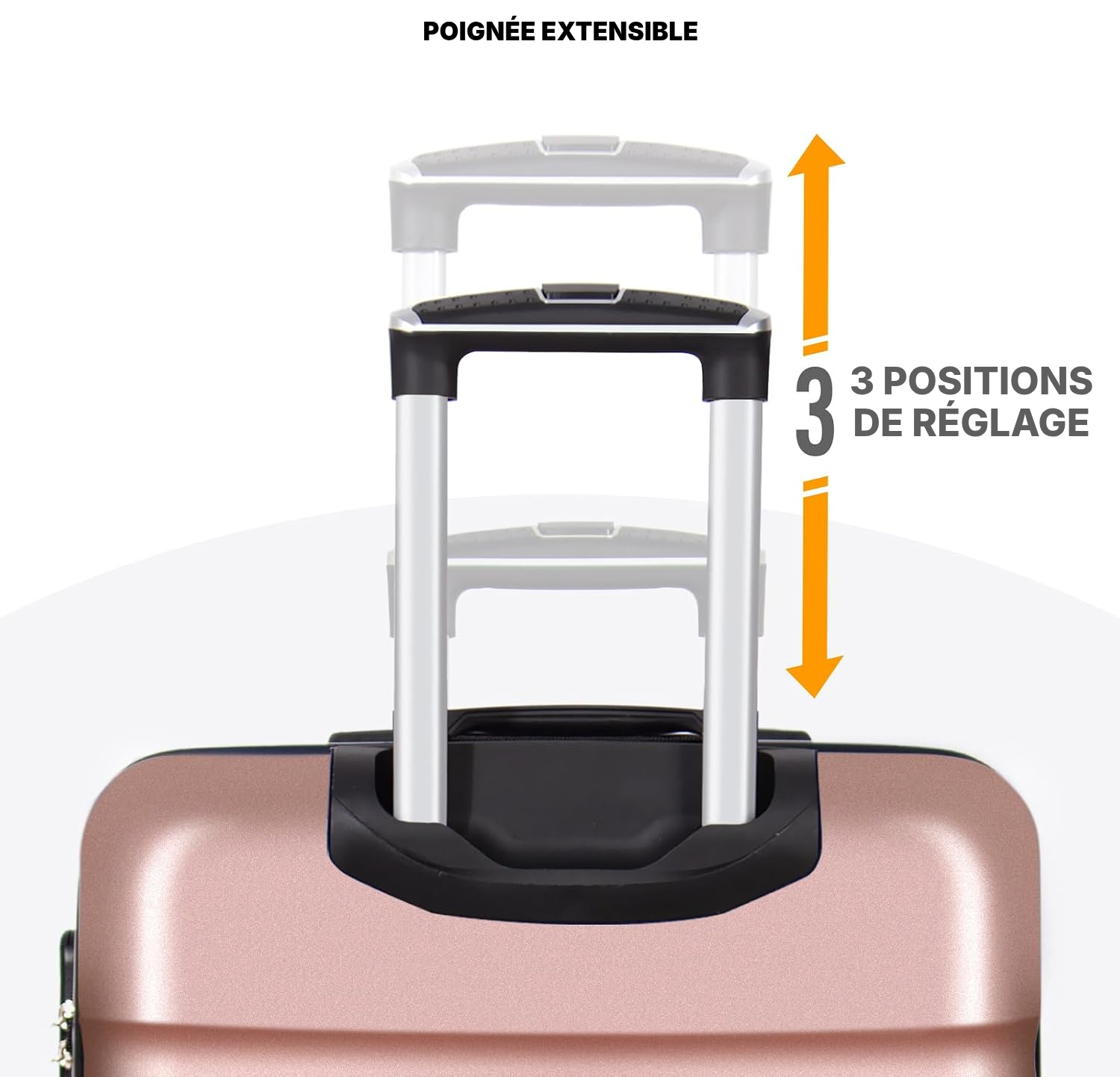 Valise rigide 67 cm rose pour 5 à 7 jours — 5