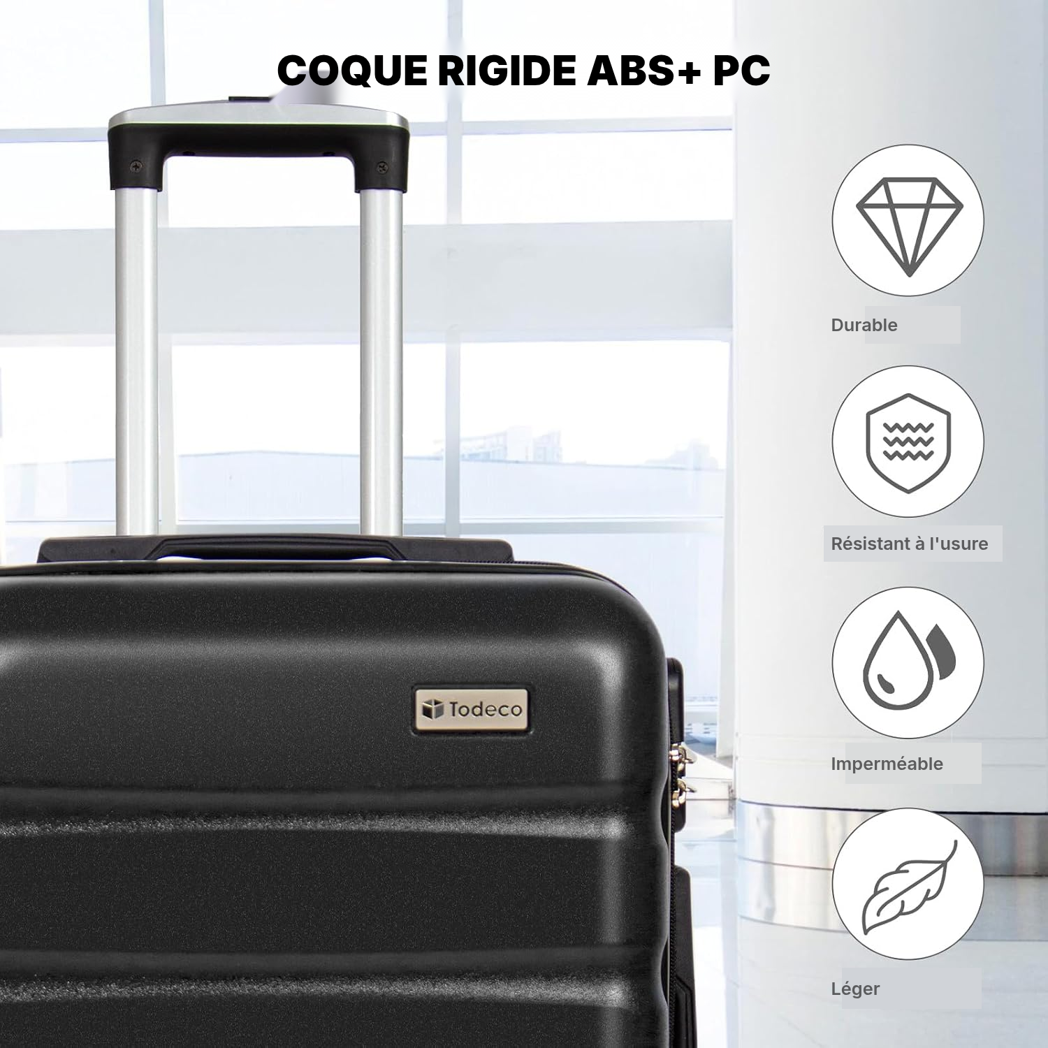Valise cabine rigide 56 cm noire, 33 L — 3