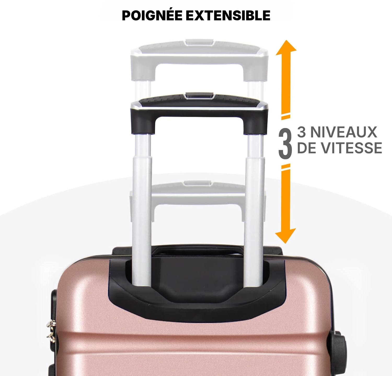 Valise cabine rose 56 cm — dimensions valise cabine — 5