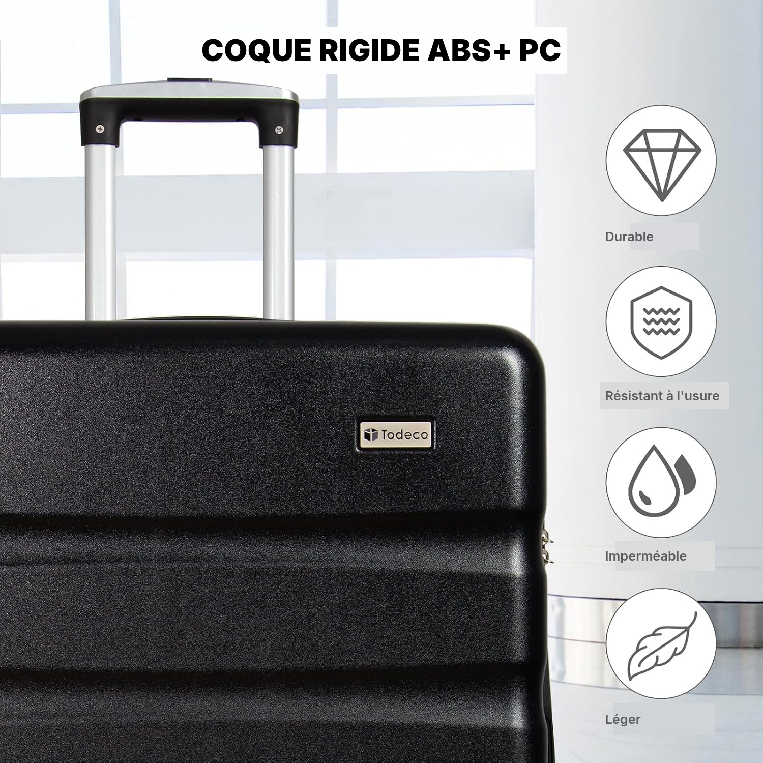 Valise rigide grand format 78 cm noire, 80 L — 3