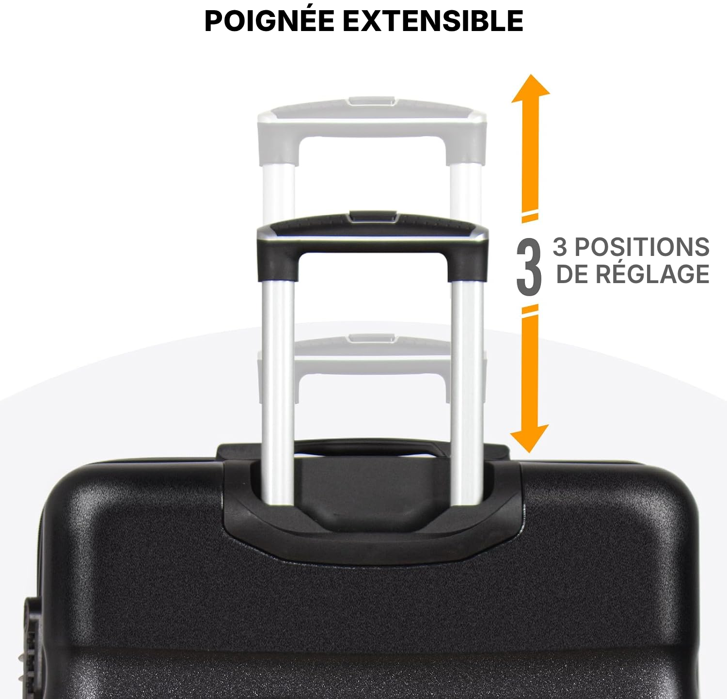 Valise rigide grand format 78 cm noire, 80 L — 5