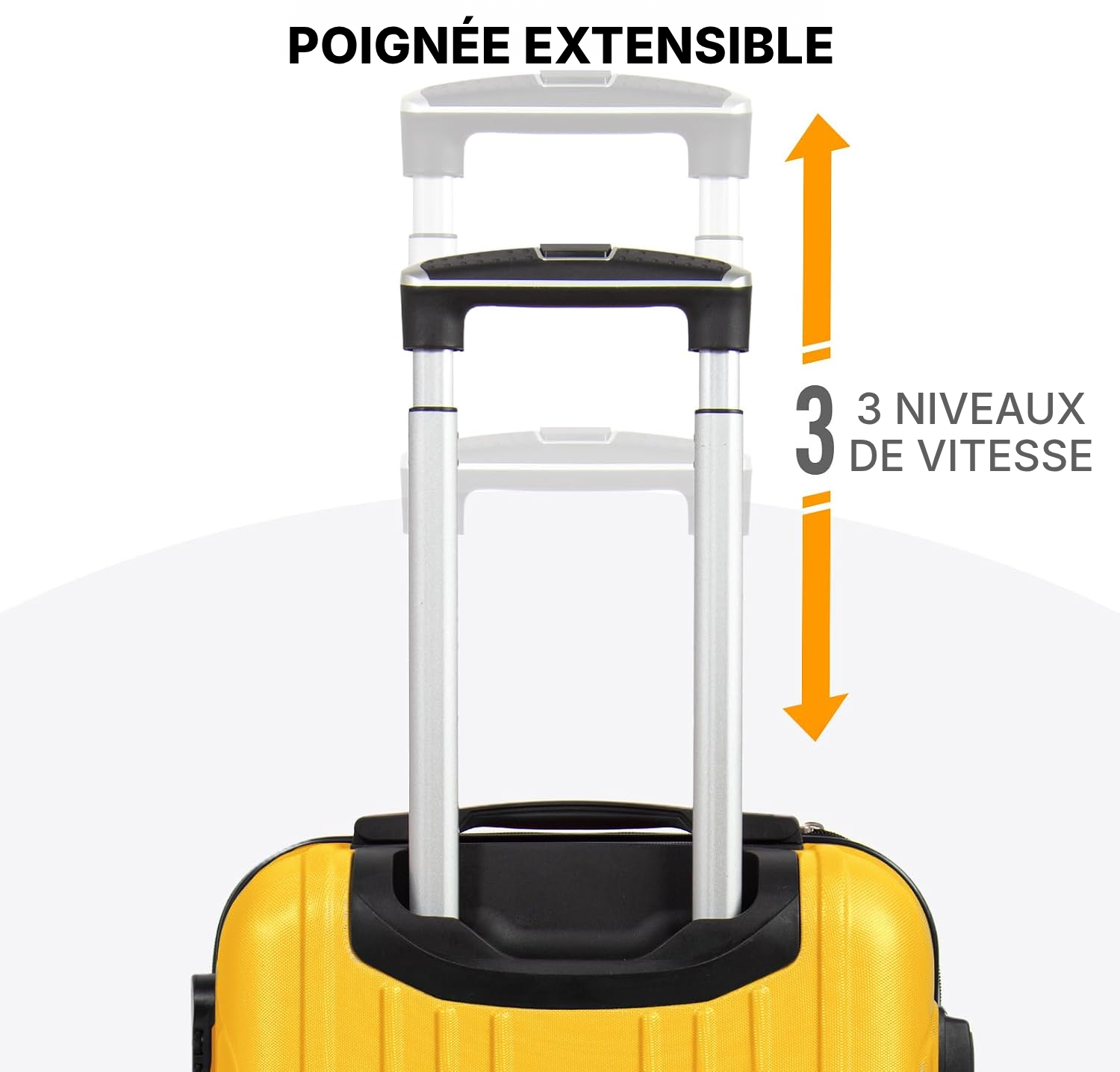 Grande valise rigide jaune 73×48×28,5 cm — 5
