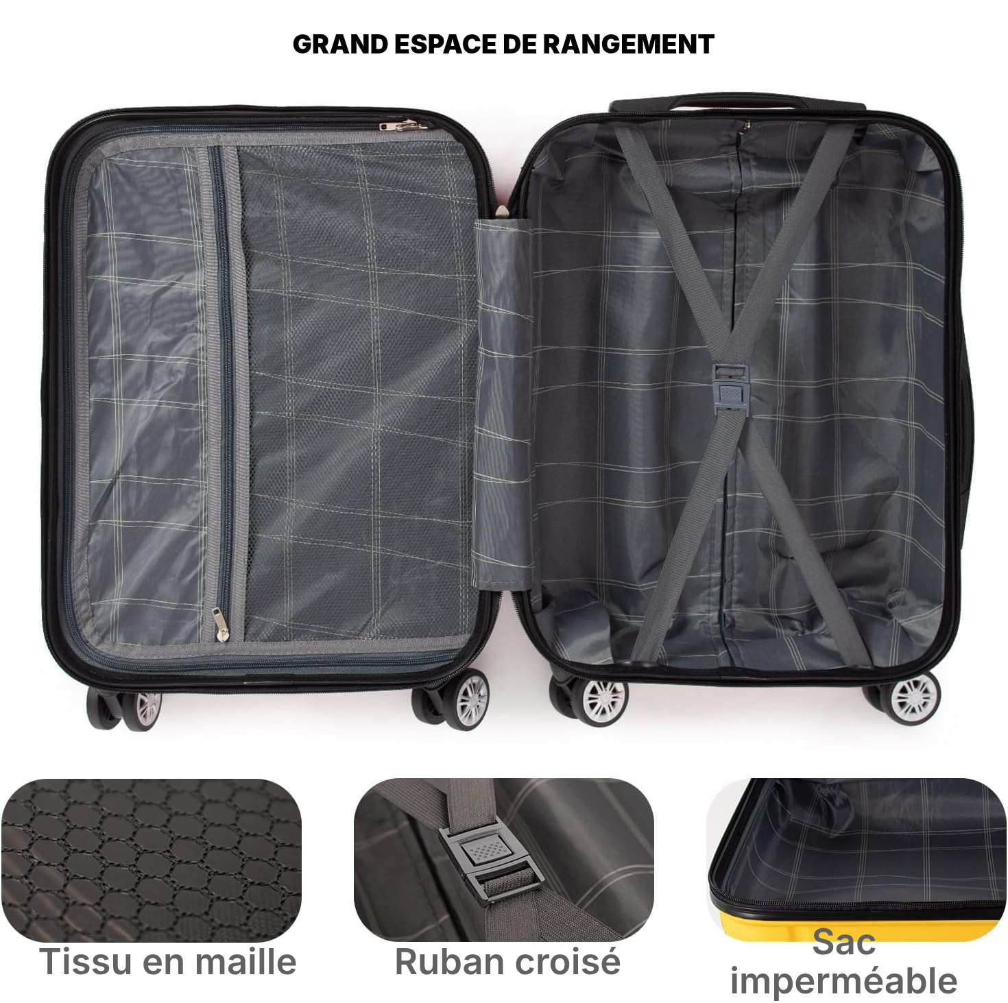 Valise jaune 68 cm rigide — 2