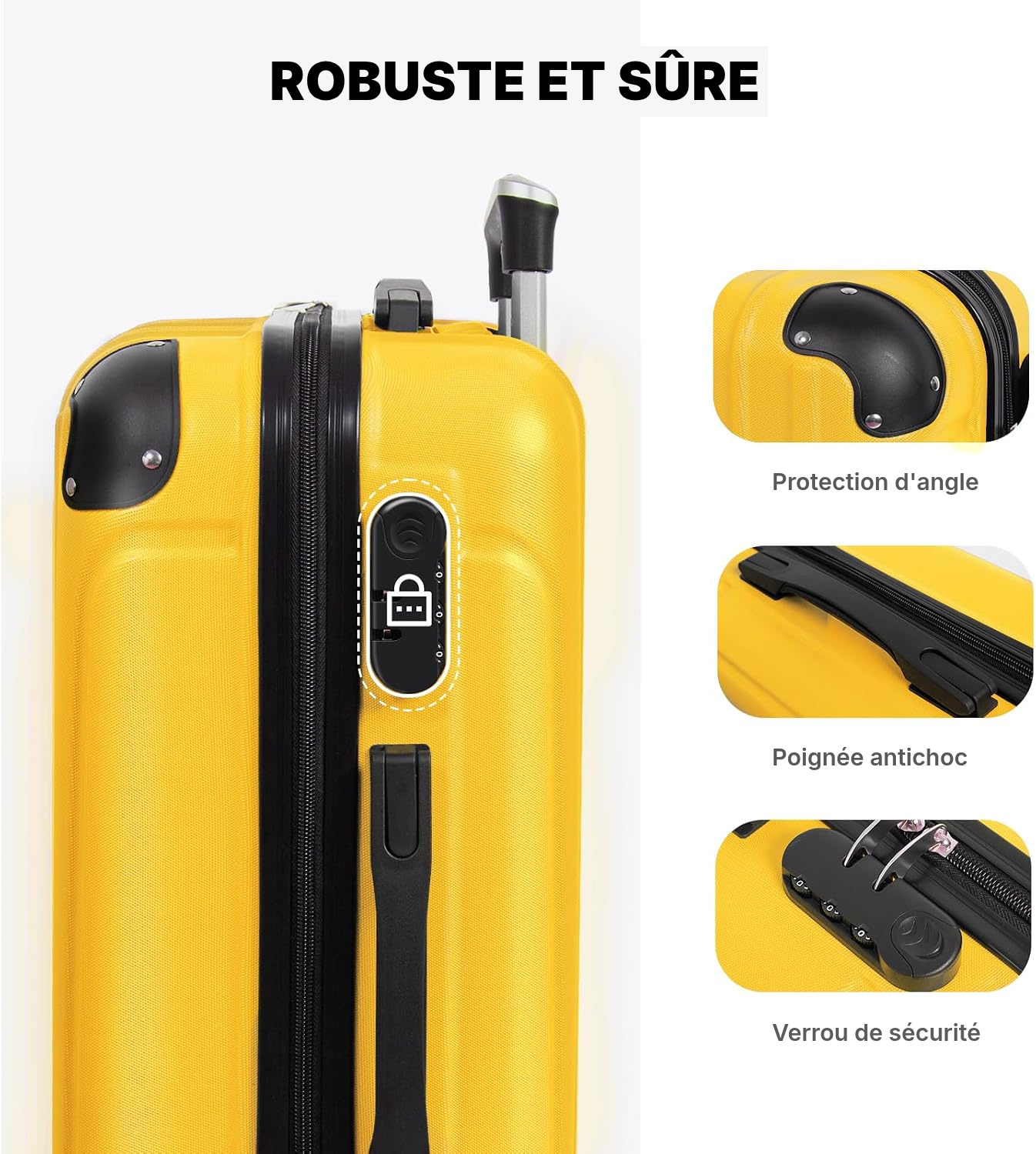 Valise jaune 68 cm rigide — 3