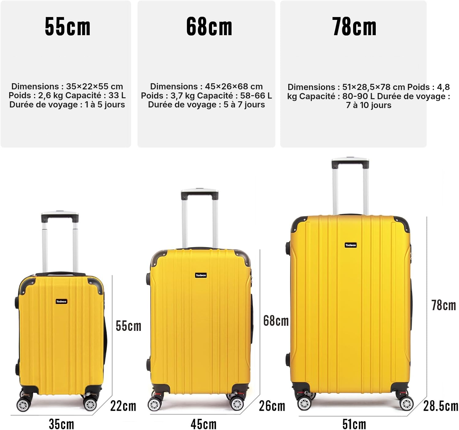 Valise jaune 68 cm rigide — 4