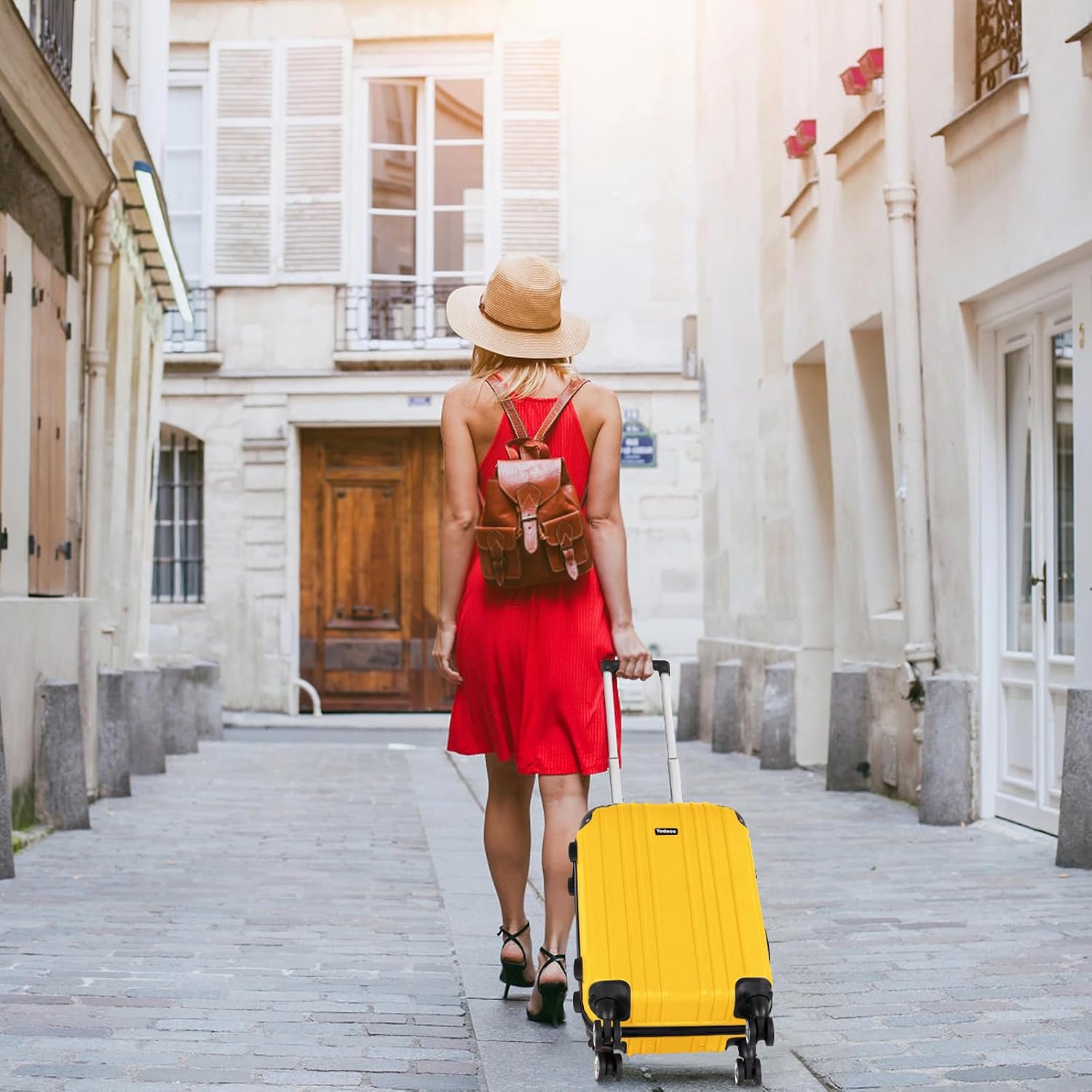 Valise jaune 68 cm rigide — 7
