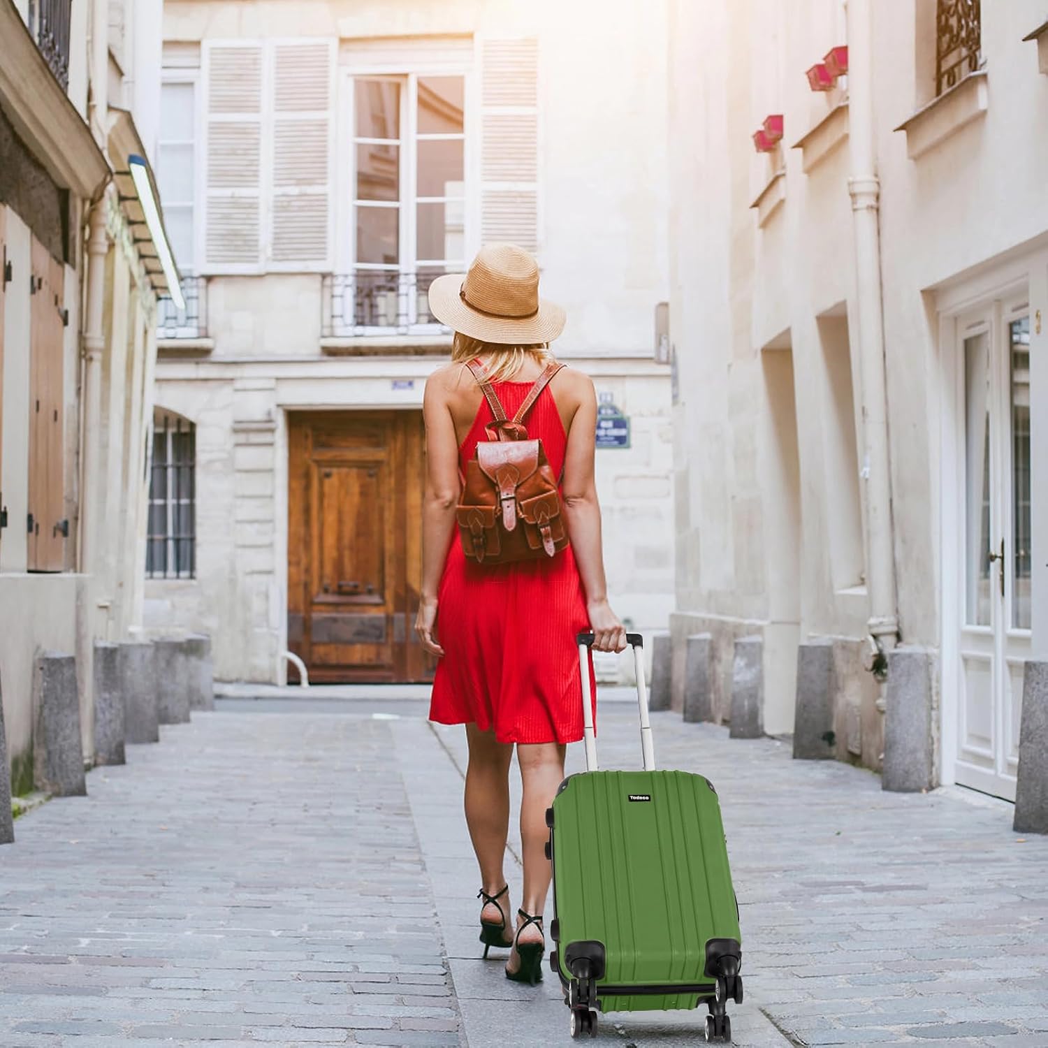 Valise 65 cm vert olive légère — 7
