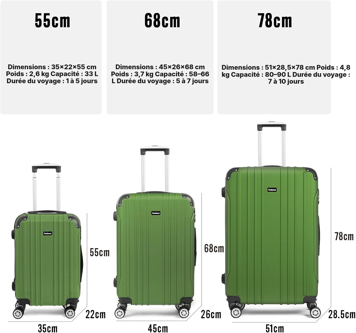 Valise cabine Rigide vert olive — 4