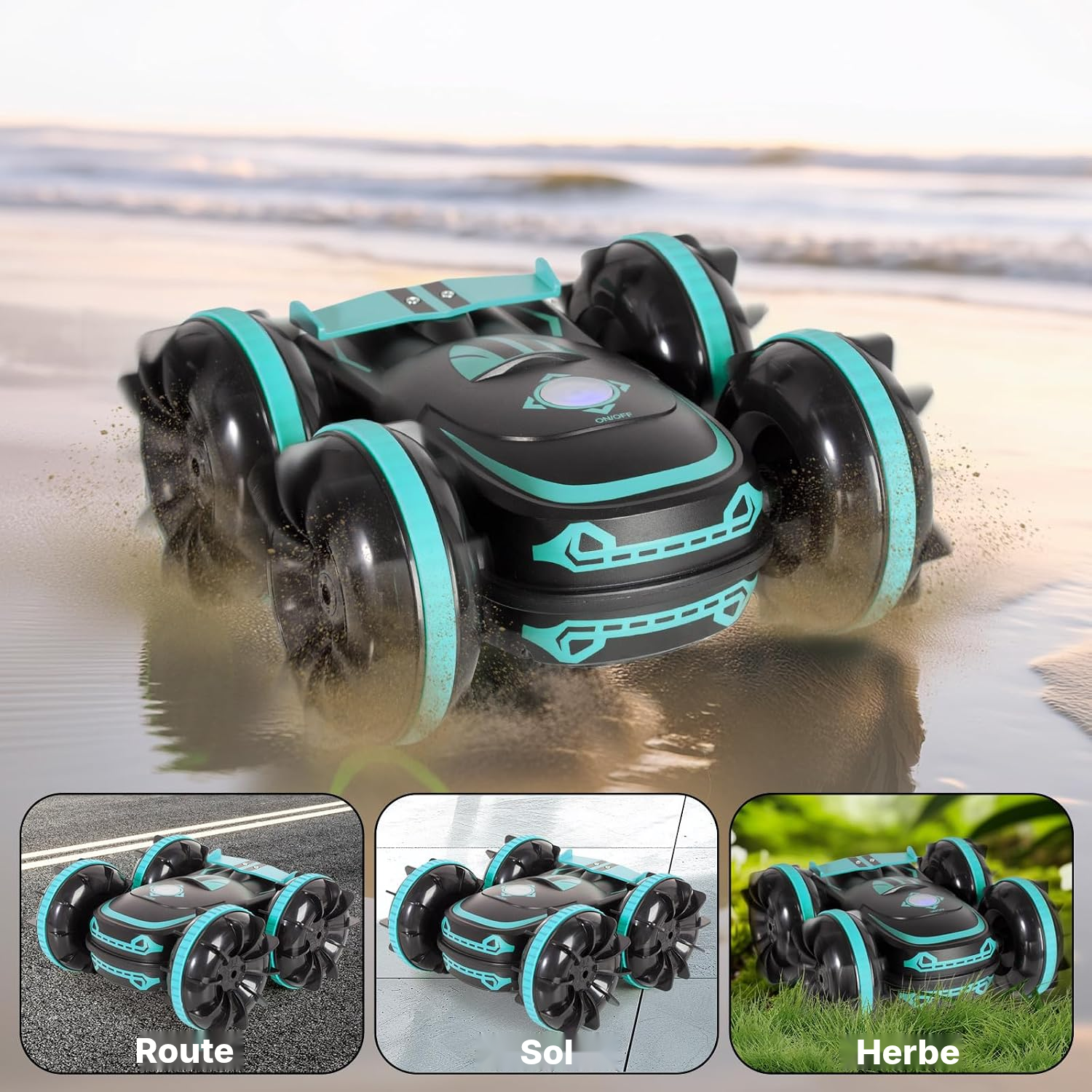 Voiture télécommandée bleue — amphibie et agile — 5