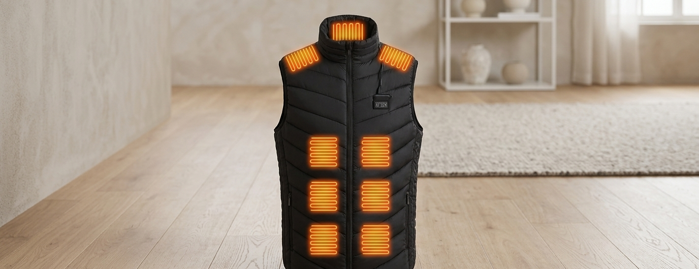 Gilet chauffant très grand, chaleur 21 zones