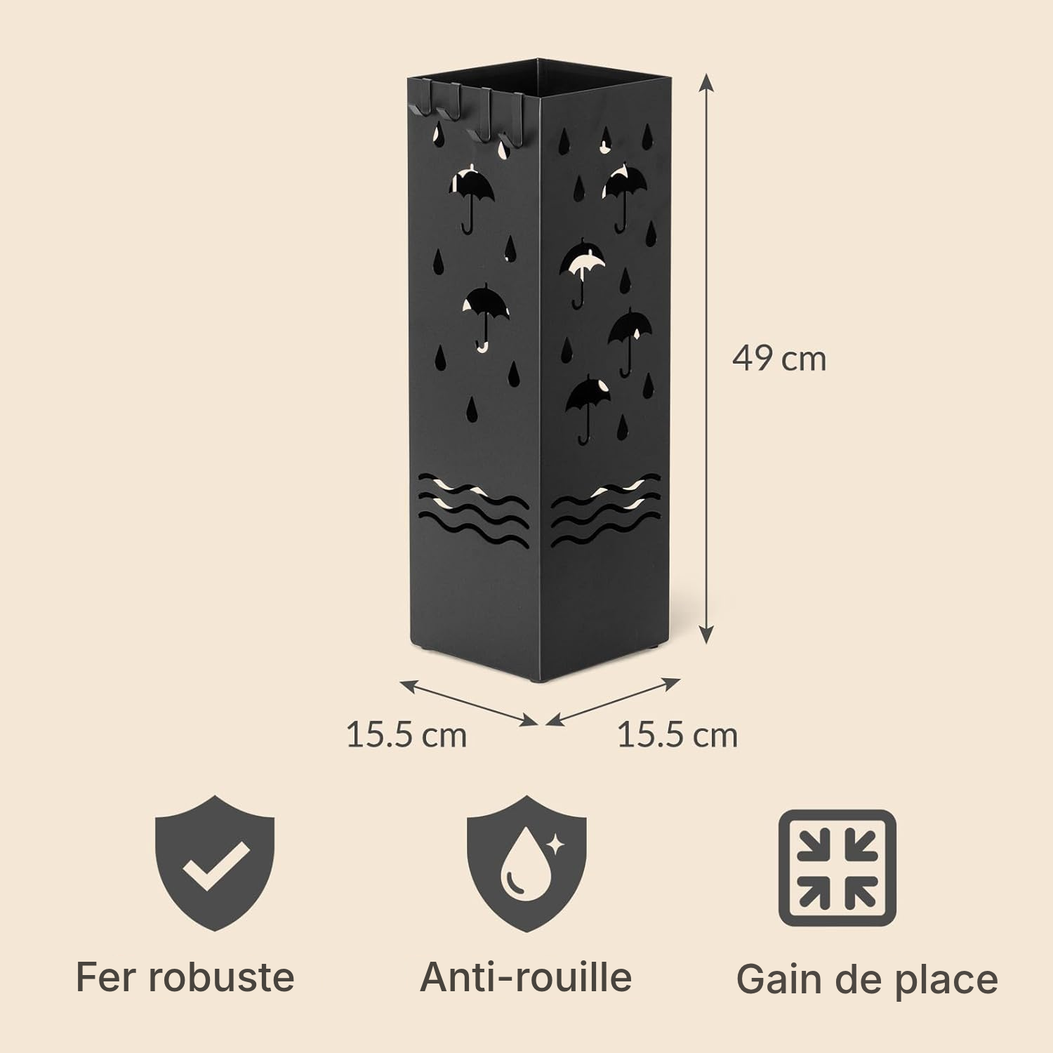 Porte-parapluie — motif parapluies, 49 cm — 2