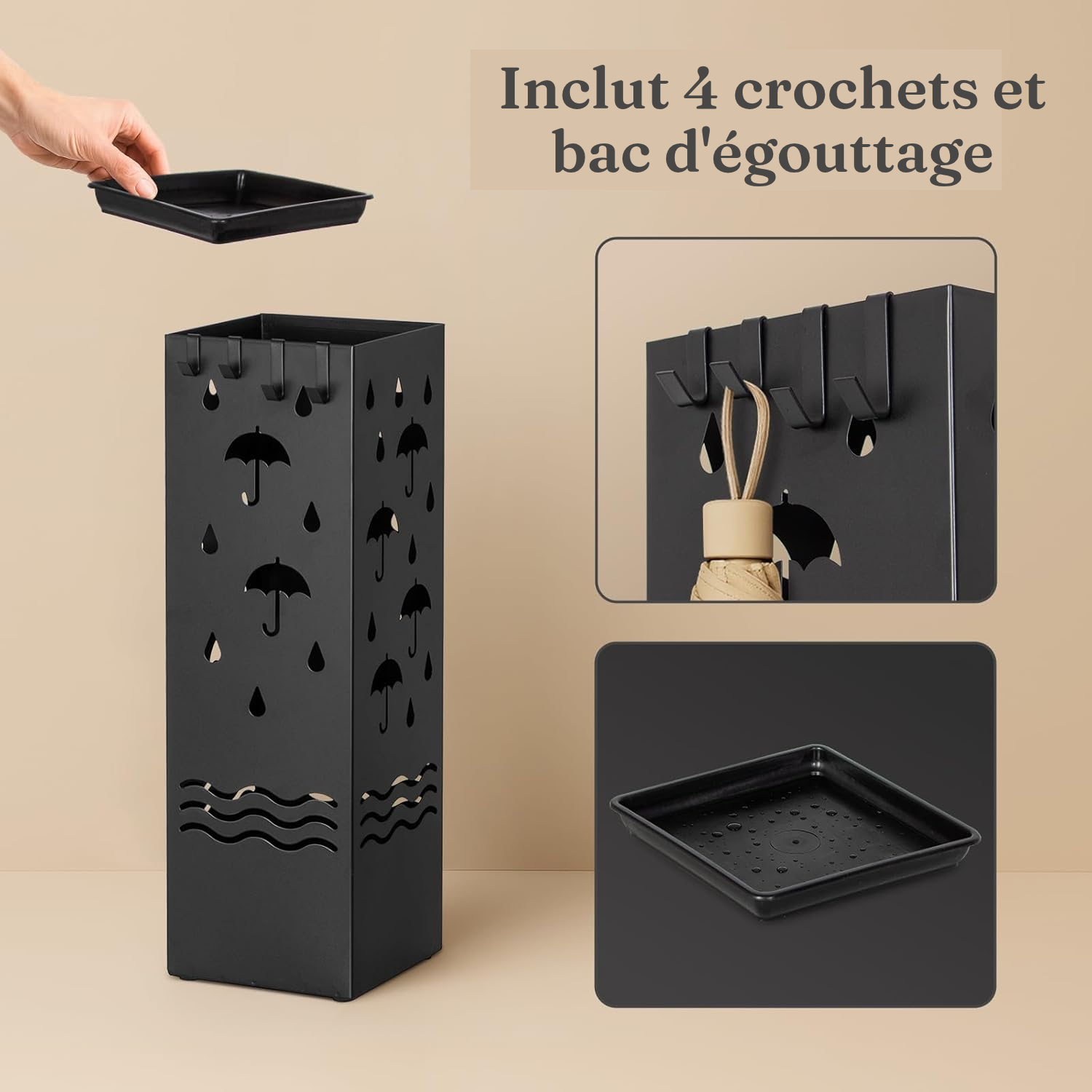Porte-parapluie — motif parapluies, 49 cm — 4
