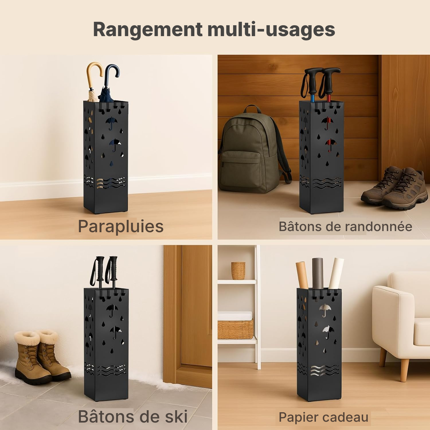 Porte-parapluie — motif parapluies, 49 cm — 6