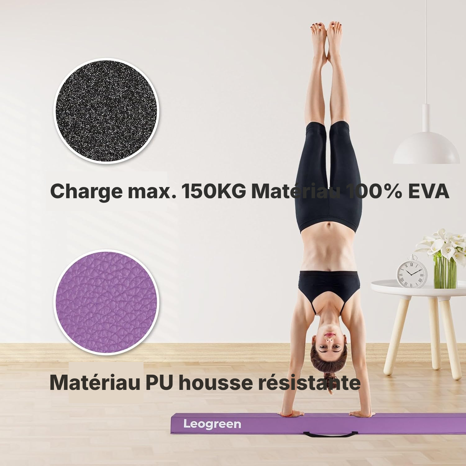 Poutre pour gym pliable violette 270 cm — 3
