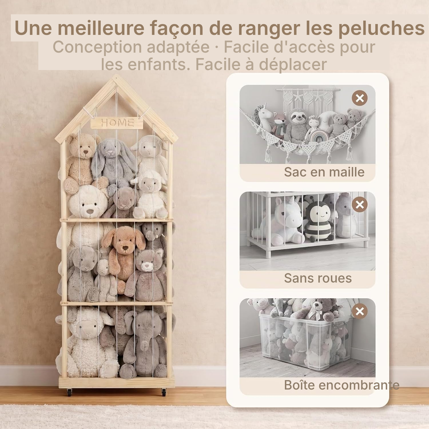 Meuble pour rangement jouet – grand 164 cm, 3 niveaux — 7