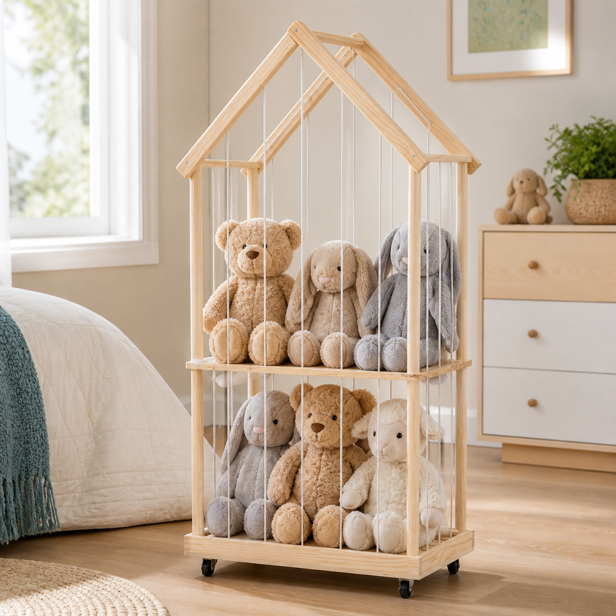 Meuble pour ranger des jouets – 164 cm, 2 niveaux