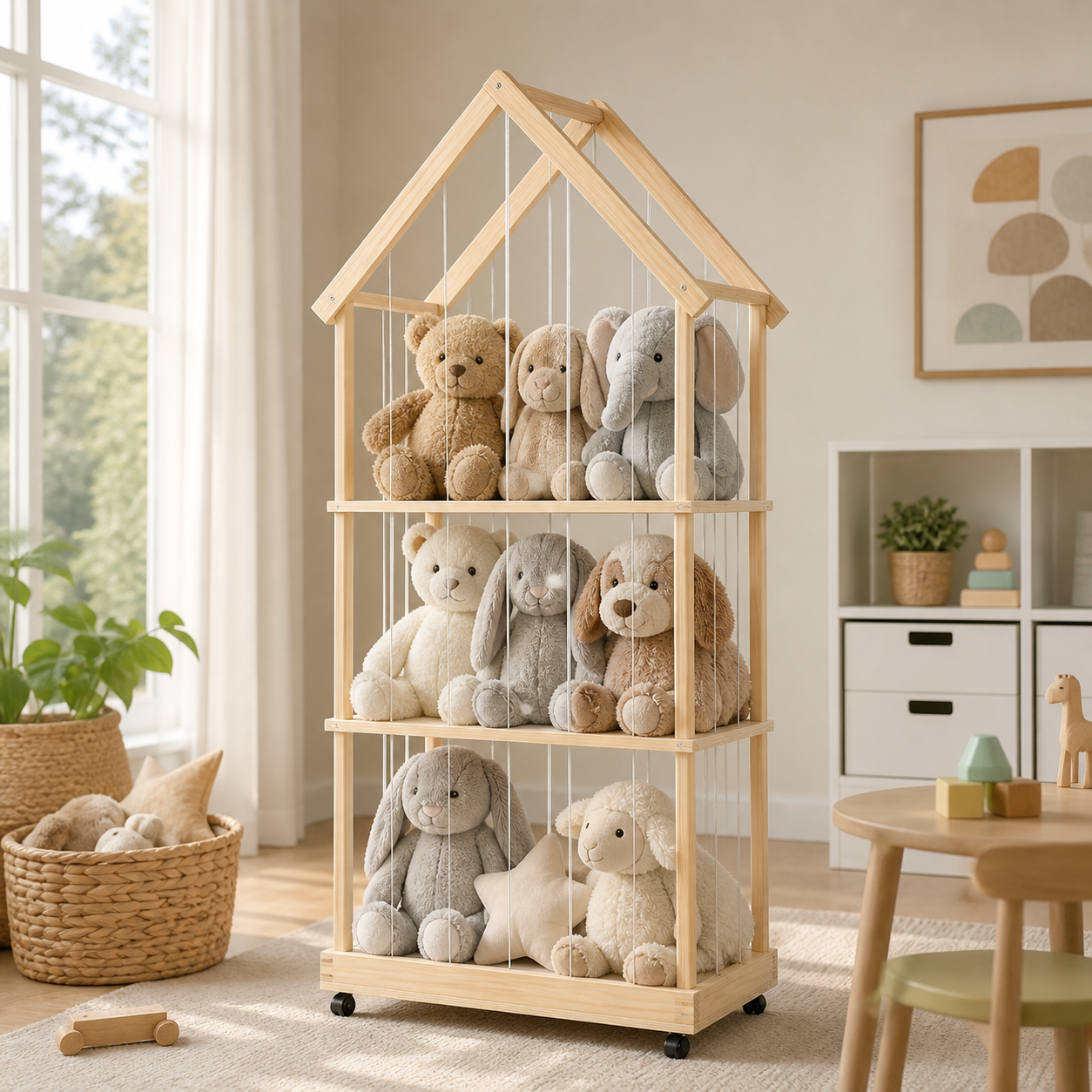 Meuble pour rangement jouet – grand 164 cm, 3 niveaux