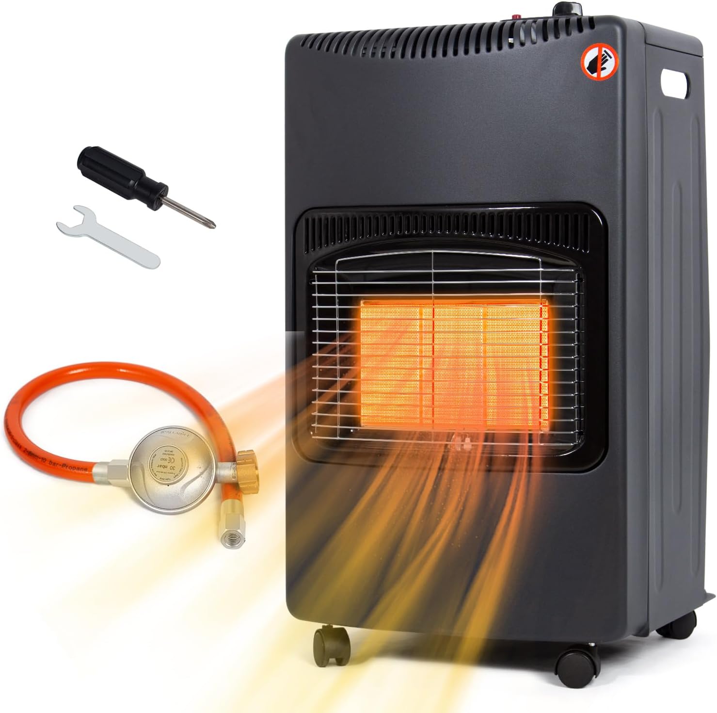 Poêle à gaz 4,20 kW, chauffage mobile avec détendeur