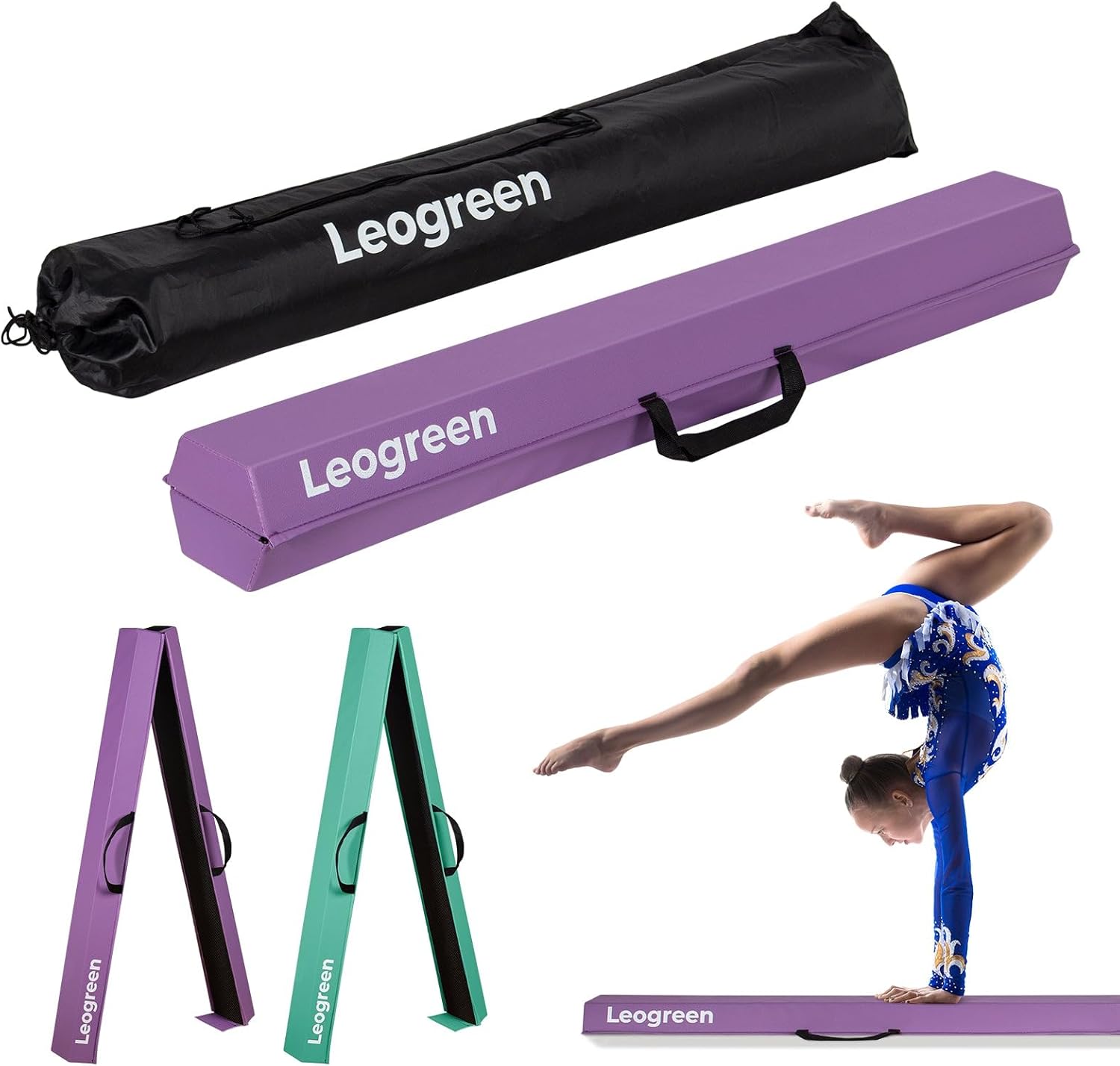 Poutre gymnastique violette 240 × 16 × 6,5 cm