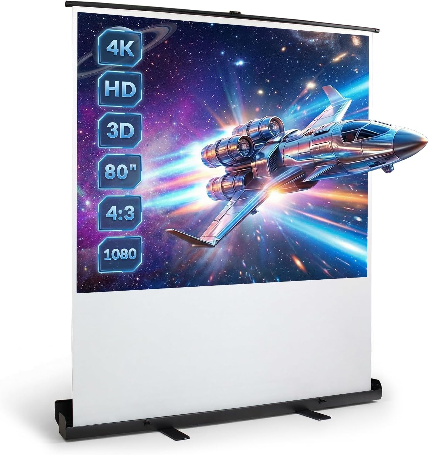 Écran vidéoprojecteur portable sur pied 194×179×16 cm
