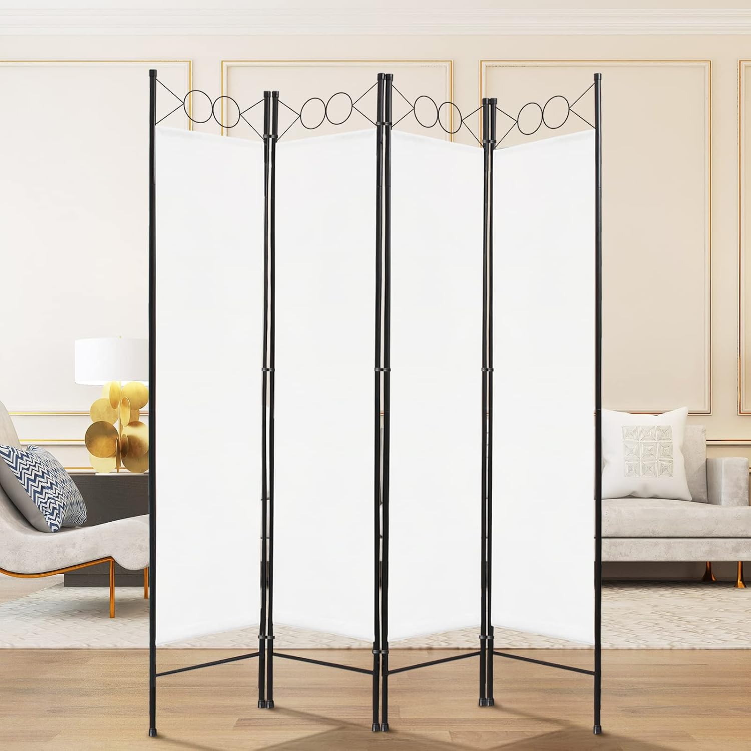 Séparateur de pièce pliable blanc 180 × 160 cm