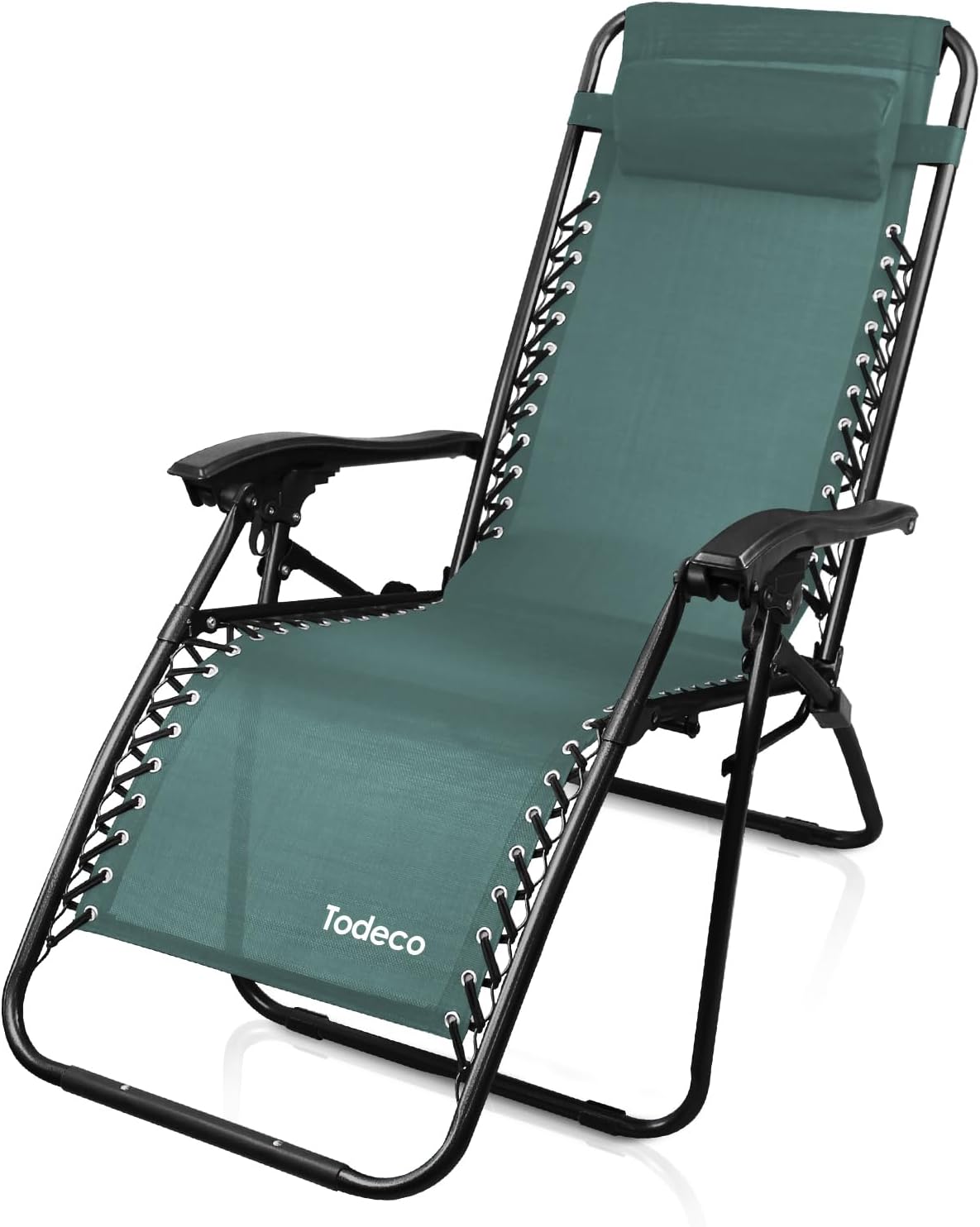 Transat inclinable pliant vert 1 pièce | Jardin