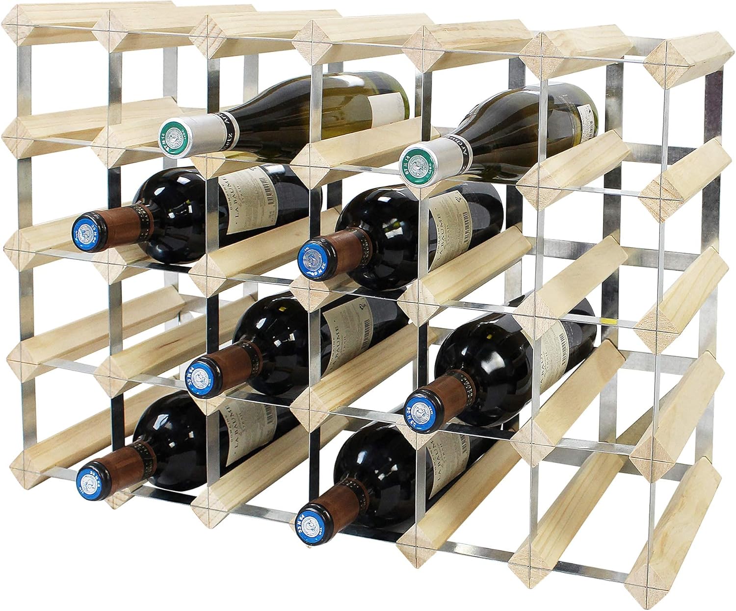 Casier à vin 30 bouteilles bois naturel | 61,7×42,3×16 cm