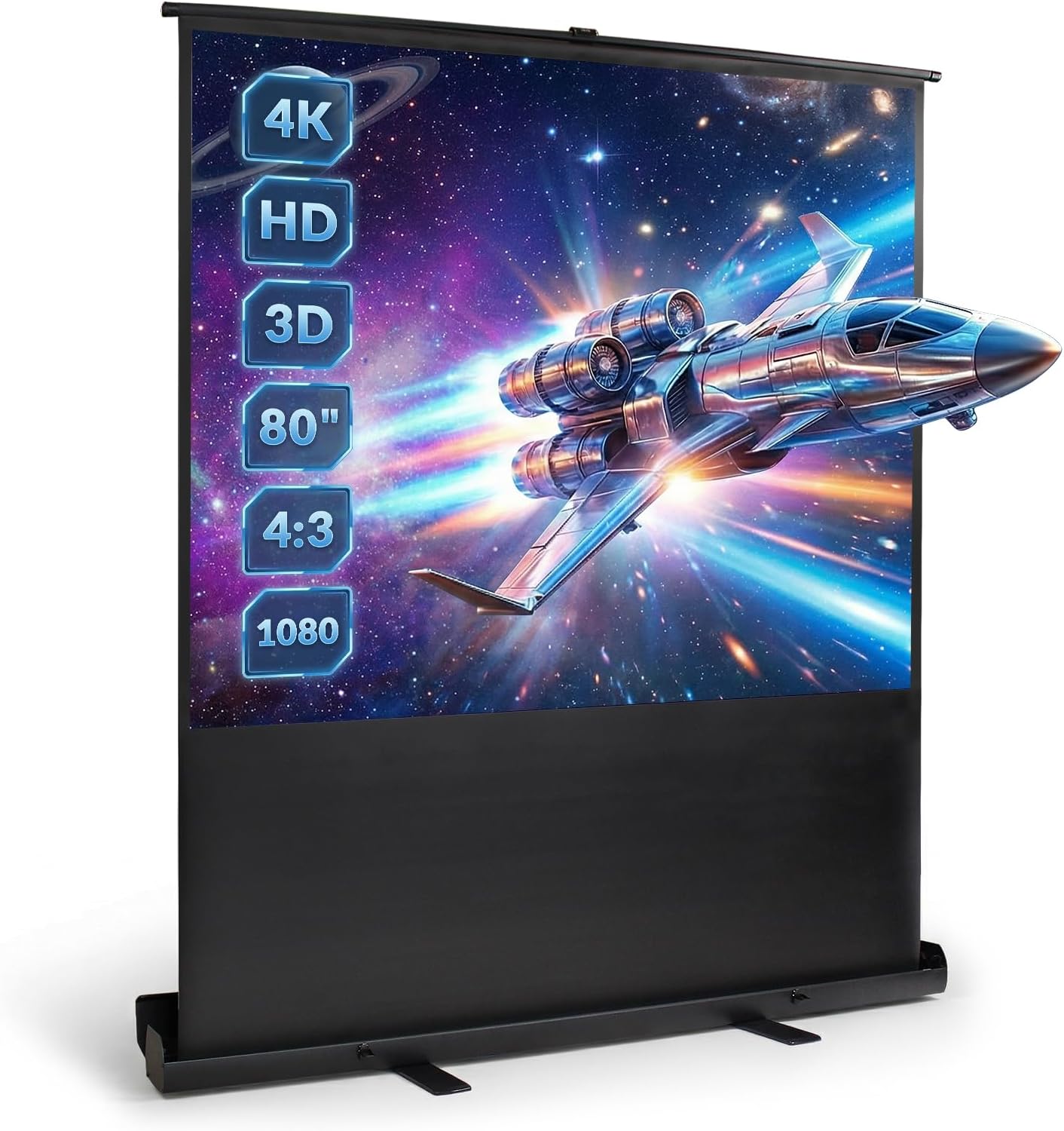 Écran vidéoprojecteur portable 163 × 123 cm 4:3