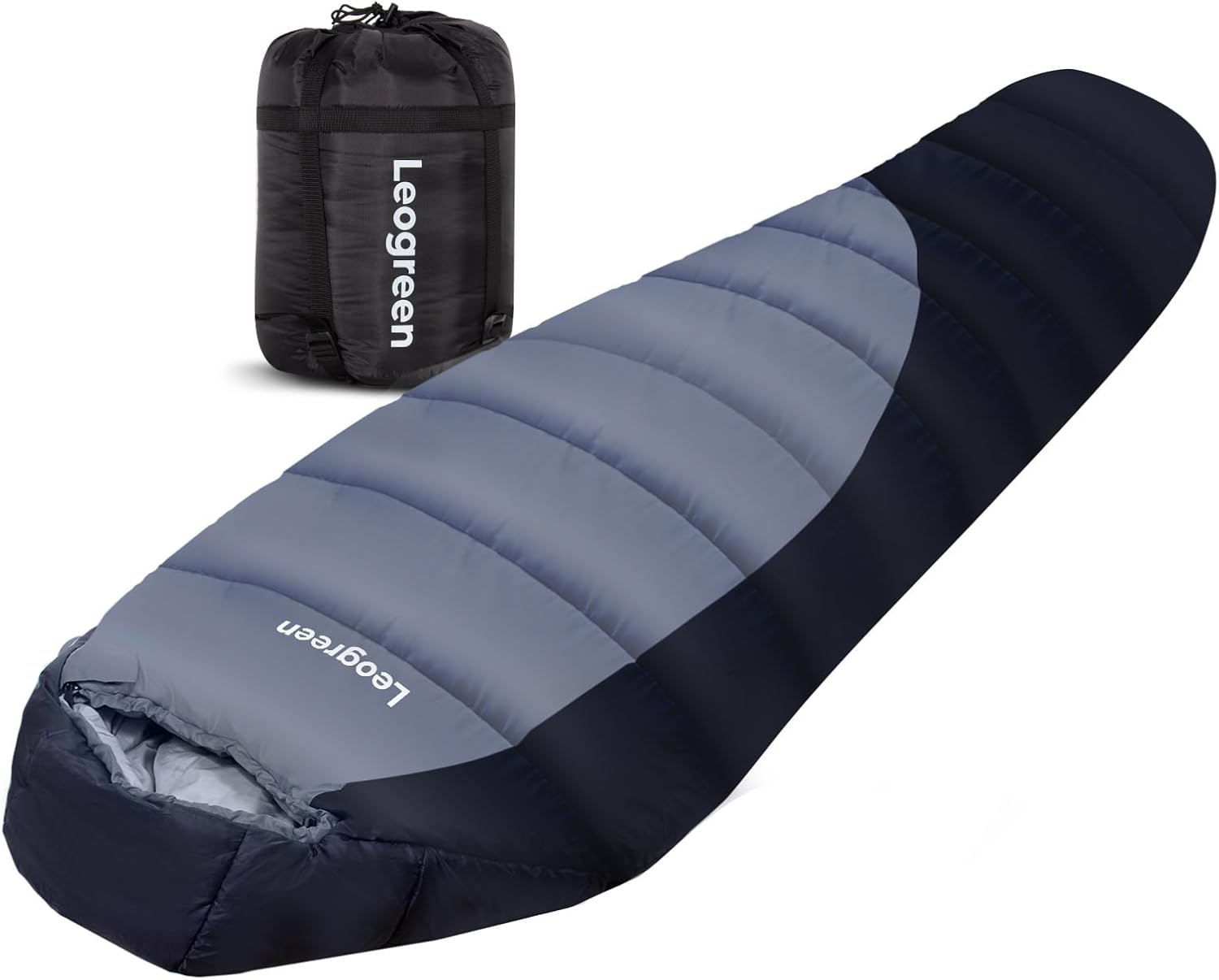 Sac de couchage adulte 3–4 saisons gris foncé