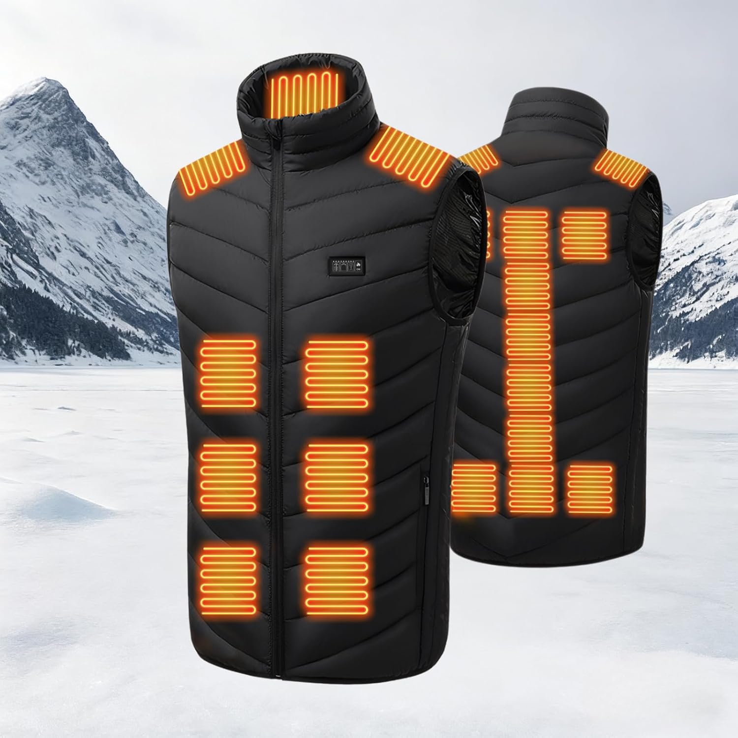 Gilet chauffant très grand, chaleur 21 zones — 7