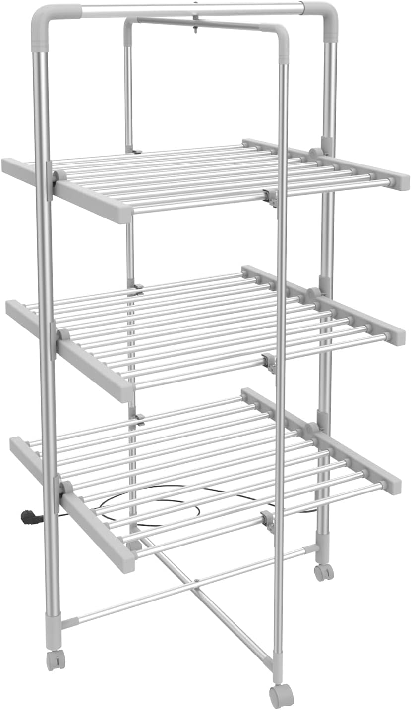 Étendoir à linge chauffant pliable blanc – 300 W