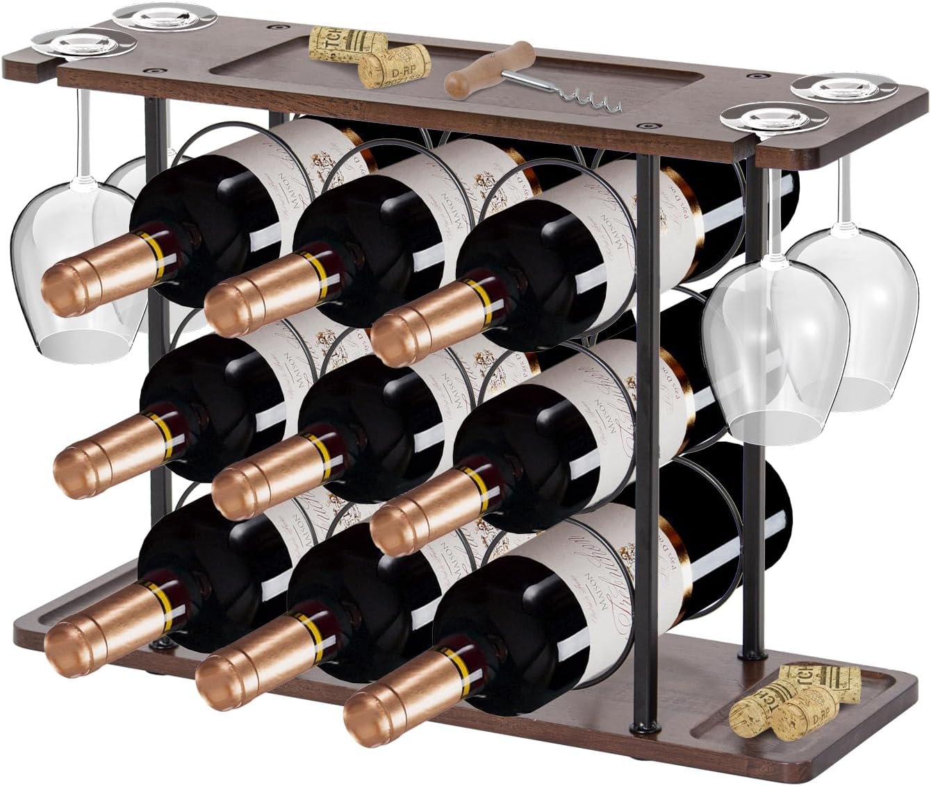 Casier à vin Noir 9 bouteilles — rangement à bouteille